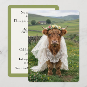 Invitation Mariage Vache Highland Enterrement de Vie de Jeune