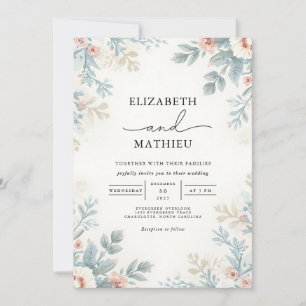 Invitation Mariage végétal doux