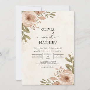 Invitation Mariage végétal doux