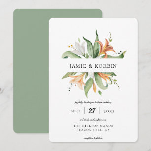 Invitation Mariage végétal moderne Lily Floral