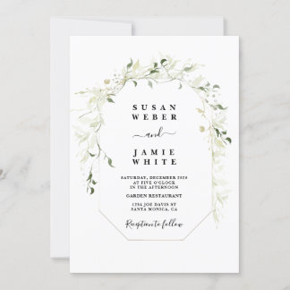 Invitation Mariage verdoyant minimaliste