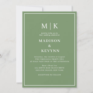 Invitation Mariage Vert
