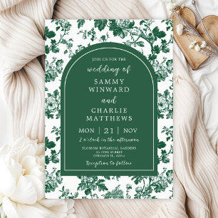 Invitation Mariage Vert Antique Chinoiserie