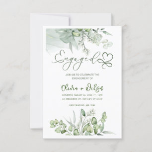 Invitation mariage vert aquarelle enregistrer la date invitat