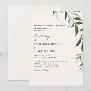 Invitation Mariage Vert Clair Champagne