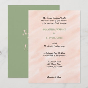 Invitation Mariage vert couleur Aquarelle