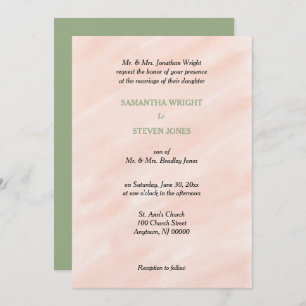 Invitation Mariage vert couleur Aquarelle
