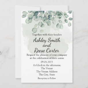 Invitation MARIAGE VERT customisé SAUVER LES DATES