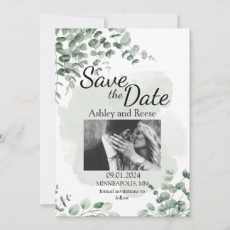 Invitation MARIAGE VERT customisé SAUVER LES DATES