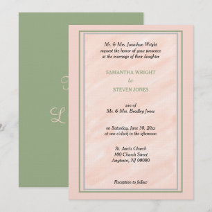 Invitation Mariage vert doux