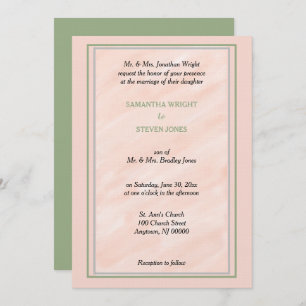 Invitation Mariage vert doux