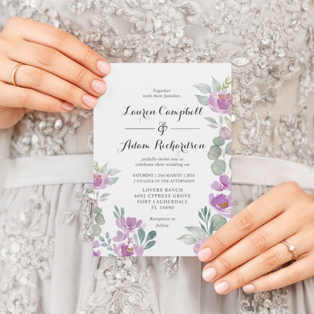 Invitation Mariage vert Eucalyptus rose Rustique (Créateur téléchargé)