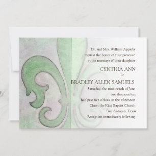Invitation Mariage Vert Fleur de Lis