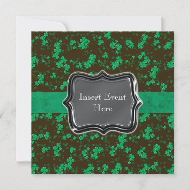 Invitation Mariage vert noir irlandais (Devant)
