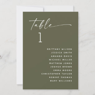 Invitation Mariage Vert Olive Assourdi Plan de Table de la