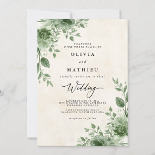 Invitation Mariage vert verdoyant