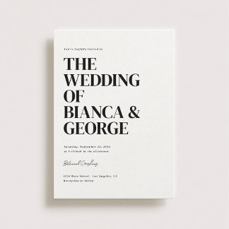 Invitation Mariage Vertical Belmont