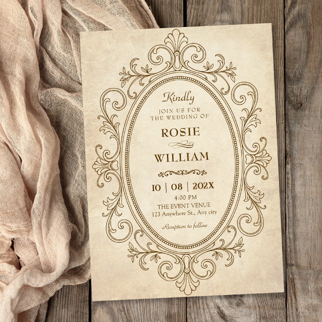 Invitation Mariage victorien baroque vintage (Créateur téléchargé)