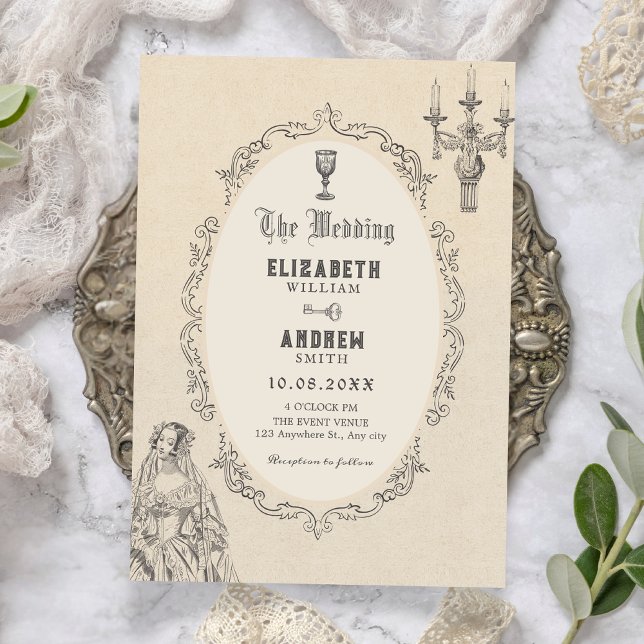 Invitation Mariage victorien de style ancien (Créateur téléchargé)