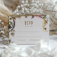 Mariage victorien médiéval RSVP Vintage Florals