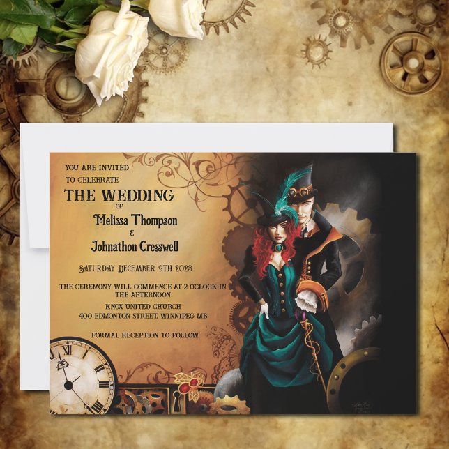 Invitation Mariage victorien Steampunk (Créateur téléchargé)