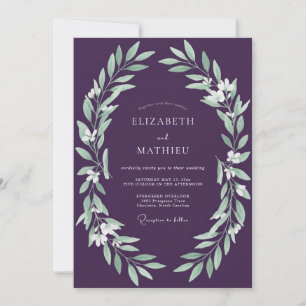 Invitation Mariage Vigne à Feuillage d'Améthyste