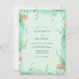 Invitation Mariage Vigne Abricot Mousse de Mer