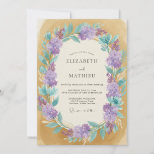 Invitation Mariage Vigne Améthyste Ocre