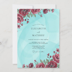Invitation Mariage vigne Aqua Wine