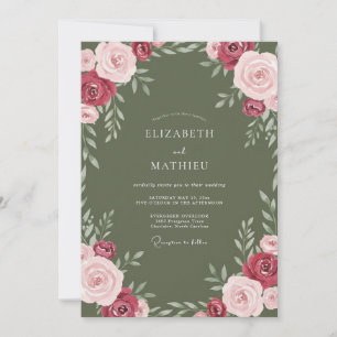 Invitation Mariage Vigne Bourgogne Mousse