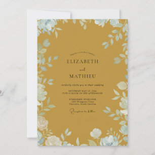 Invitation Mariage Vigne Ciel Moutarde
