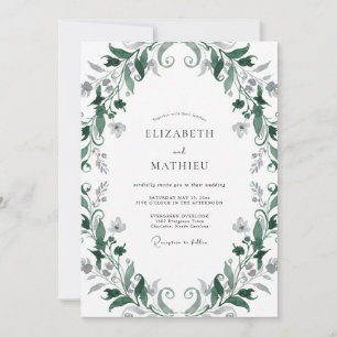 Invitation Mariage Vigne Émeraude Sombre