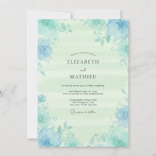 Invitation Mariage Vigne Menthe Mousse de Mer