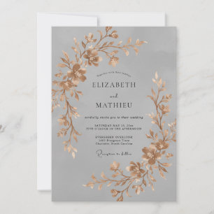 Invitation Mariage Vigne Or Acier