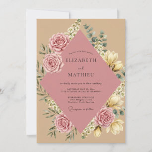 Invitation Mariage Vigne Rose de Sable