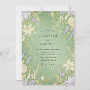 Invitation Mariage Vigne Sauge Améthyste