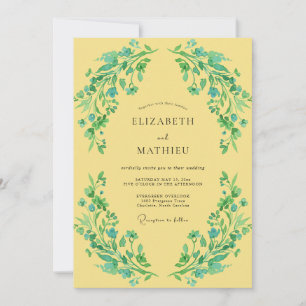 Invitation Mariage Vigne Turquoise Canari
