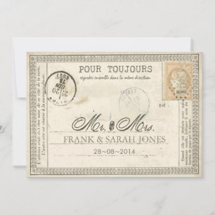 Invitation Mariage vintage