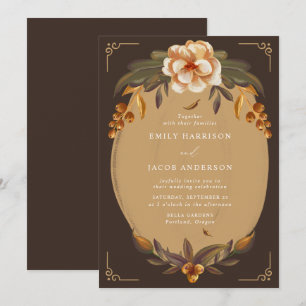 Invitation Mariage vintage à cadre floral