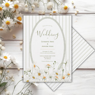 Invitation Mariage Vintage Aquarelle aux Marguerites Florales