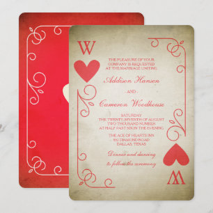 Invitation Mariage Vintage As de Cœur