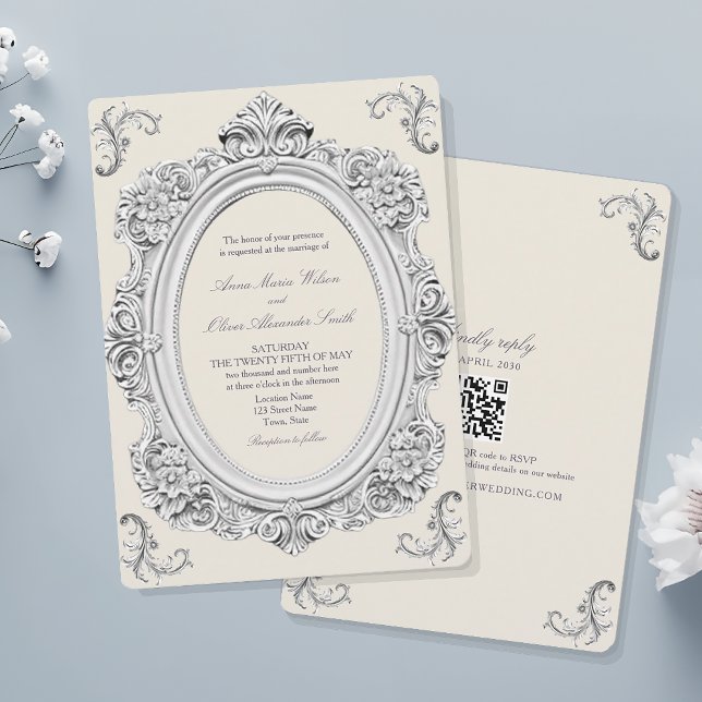 Invitation Mariage Vintage Baroque Rococo (Créateur téléchargé)