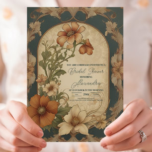 Invitation Mariage Vintage Bougainvillea Art Nouveau