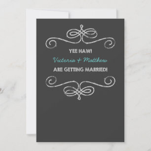 Invitation Mariage Vintage Chalkboard Fun Redneck