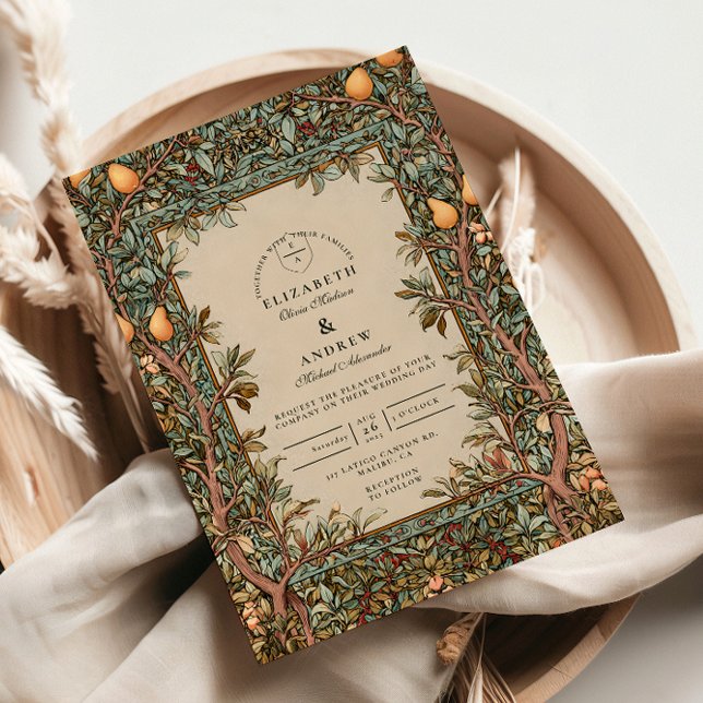 Invitation Mariage vintage dans un verger (Créateur téléchargé)