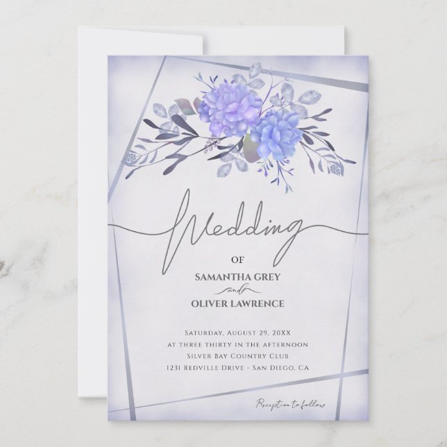 Invitation Mariage vintage d'aquarelle (Devant)