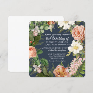 Invitation Mariage Vintage de la flore botanique de White Ros