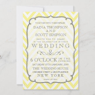 Invitation Mariage Vintage de poutrelles jaunes de beurre