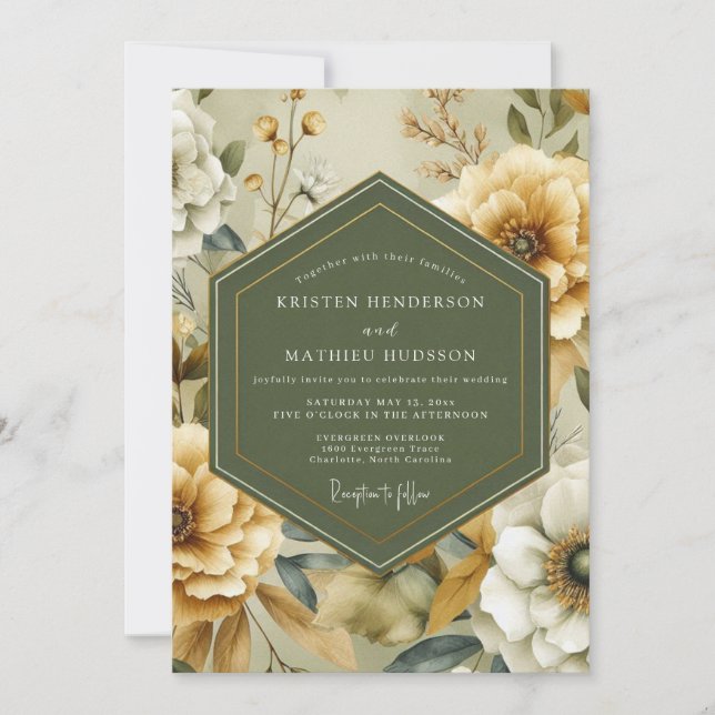 Invitation Mariage Vintage de Sauge Souci (Devant)