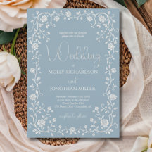 Mariage Vintage Dusty Blue Rose Vine